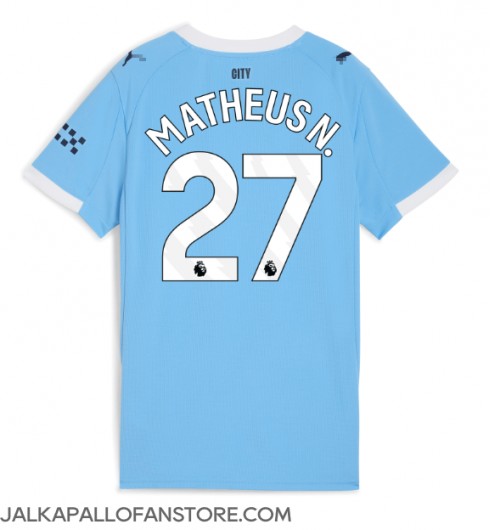 Manchester City Matheus Nunes #27 Kotipaita Naisten 2025-26 Lyhythihainen Manchester City Matheus Nunes #27 Kotipaita Naisten 2025-26 Lyhythihainen